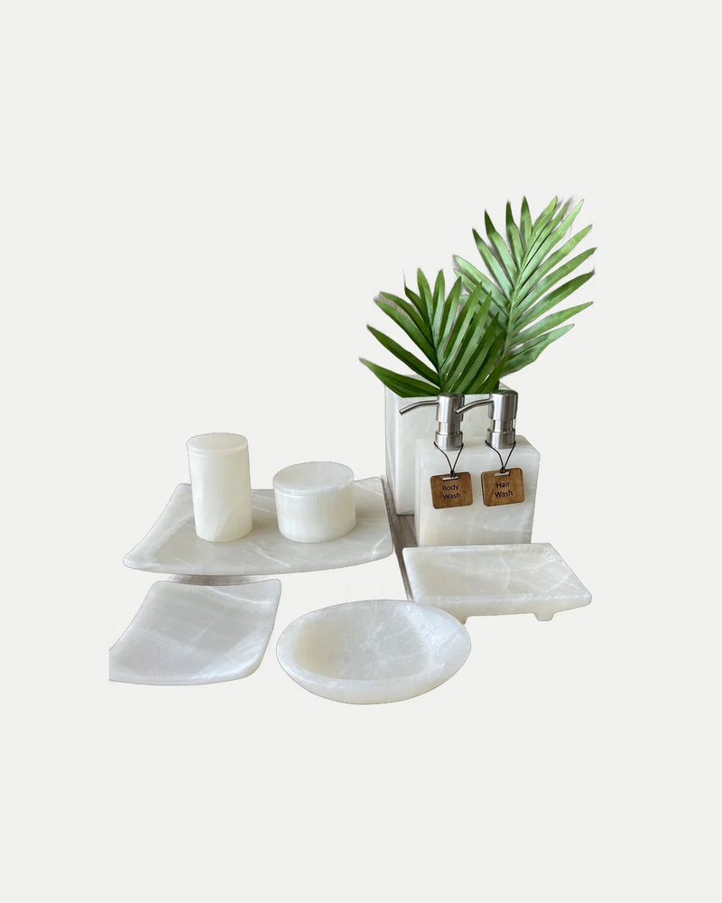 Accesorios de baño Solmar en ónix blanco